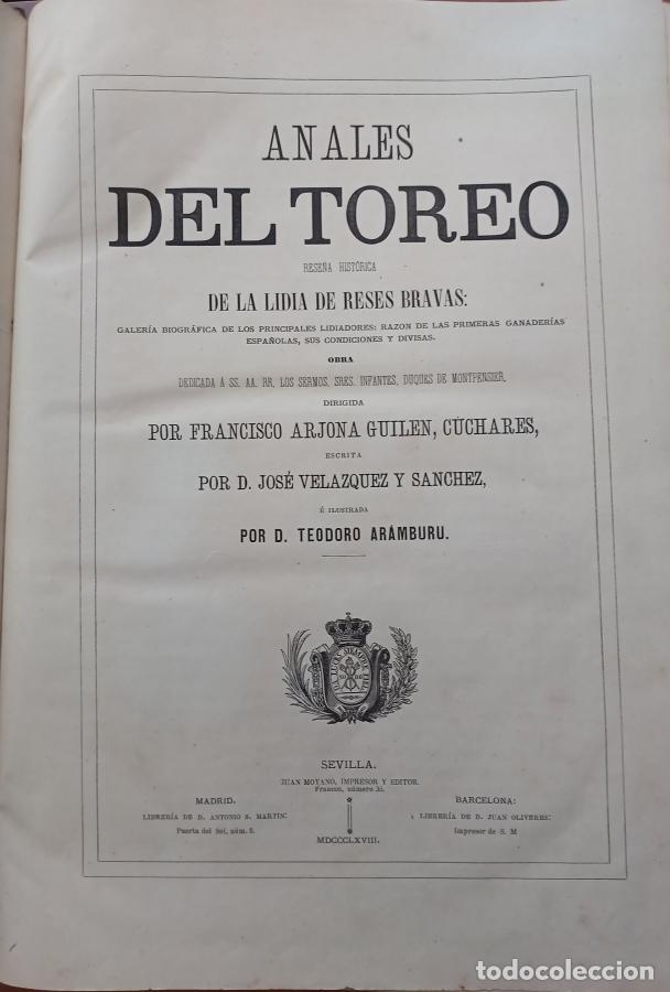B&uuml;cher: Anales del Toreo, - Velazquez y Sanchez, Jos&eacute;