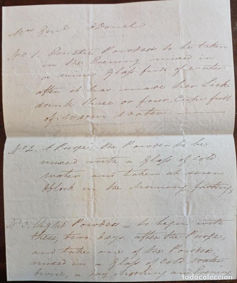 Livres: (Manuscrito) Dos cartas en ingl&eacute;s dirigidas por un m&eacute;dico desde Londres al General D. Enrique Jos&eacute;