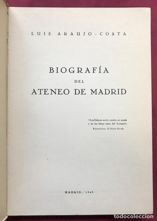 Libros: Biograf&iacute;a del Ateneo de Madrid - Araujo Costa - Foto 3