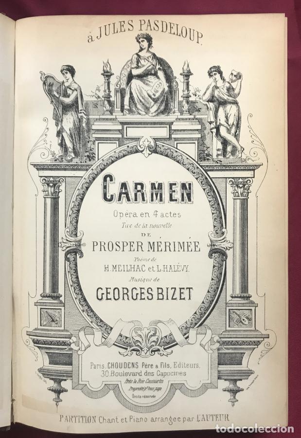 B&uuml;cher: Carmen. Opera en 4 actes tir&eacute; de la nouvelle de Prosper Merim&eacute;e. Po&eacute;me de H. Meilhac et L. Hal&eacute;vy. -