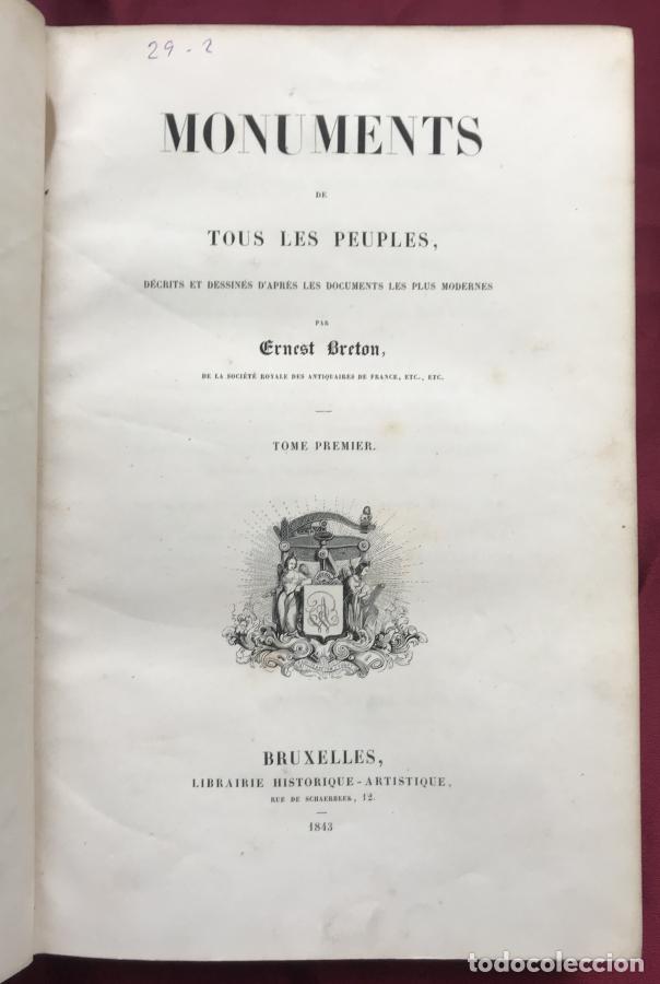 Libros: Monuments de tous les peuples decrits et dessines d&acute;apres les documents les plus modernes - Breton, - Foto 1
