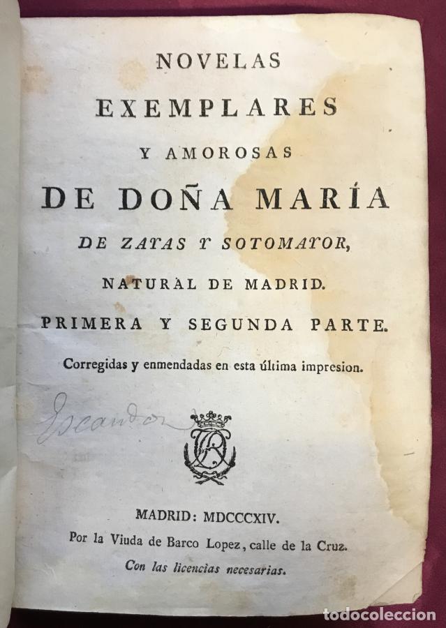 Livros em segunda m&atilde;o: Novelas exemplares y amorosas de Mar&iacute;a de Zayas y Sotomayor. Primera y segunda parte. - Zayas y Soto