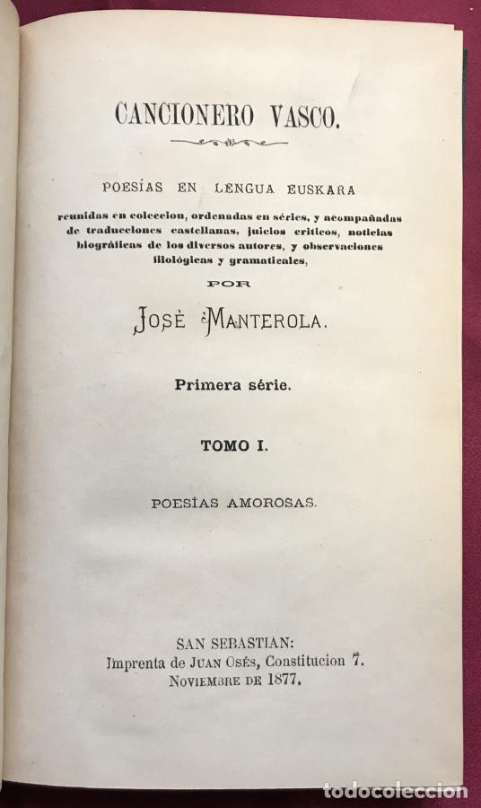 B&uuml;cher: Cancionero vasco - Manterola, Jos&eacute;