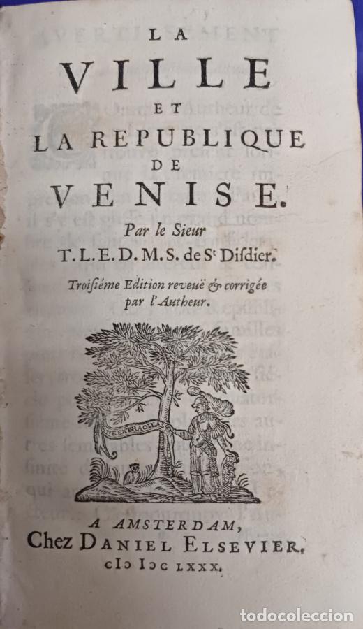 Libros: La Ville et la Republique de Venise - T.L.E.D.M.S. de St.Disdier