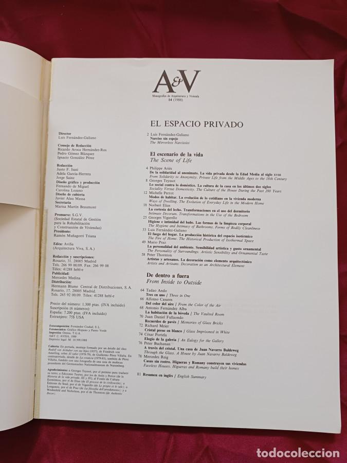 Libros: A&V. Monograf&iacute;as / Monographs, 14 (1988). El espacio privado - VVAA - Foto 3