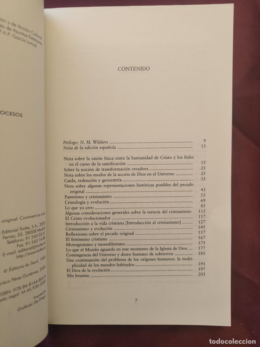 Libros: Lo que yo creo - Teilhard de Chardin, Pierre - Foto 3