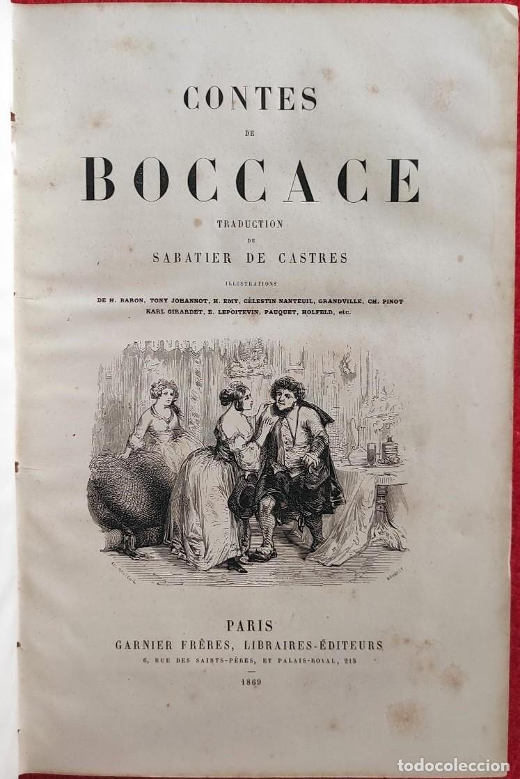 books: Contes de Boccace. Traduction de Sabatier de Castres. Illustrations de Tony Johannot, H. Emy, C&eacute;lest