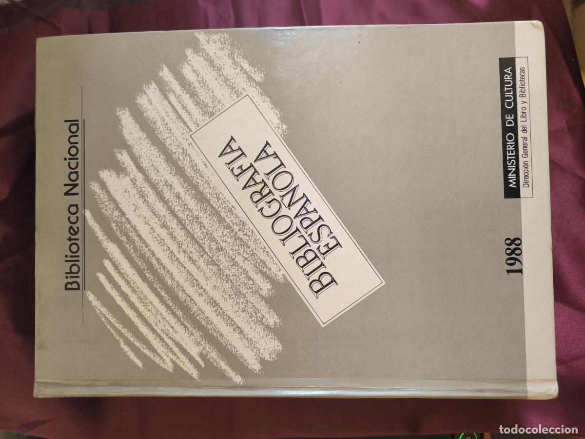 Libros: Bibliograf&iacute;a espa&ntilde;ola (1988) -