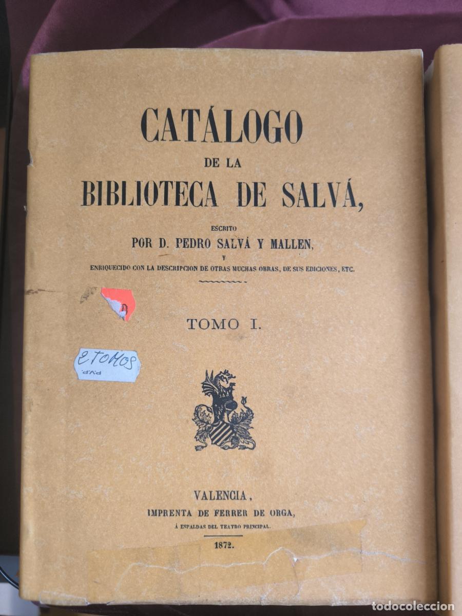 B&uuml;cher: Cat&aacute;logo de la biblioteca de Salv&aacute; 2 tomos - Pedro Salv&aacute; y Mall&eacute;