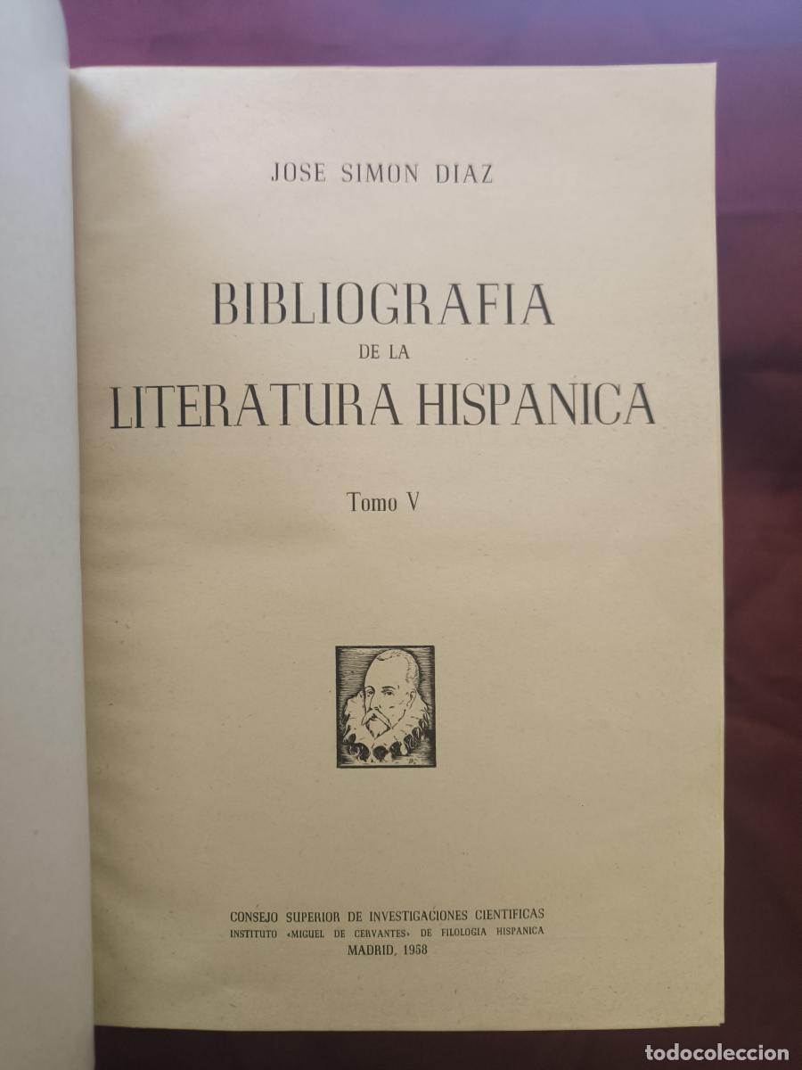 Libri di seconda mano: Bibliograf&iacute;a de la Literatura Hisp&aacute;nica. Tomo V - Jos&eacute; Sim&oacute;n D&iacute;az