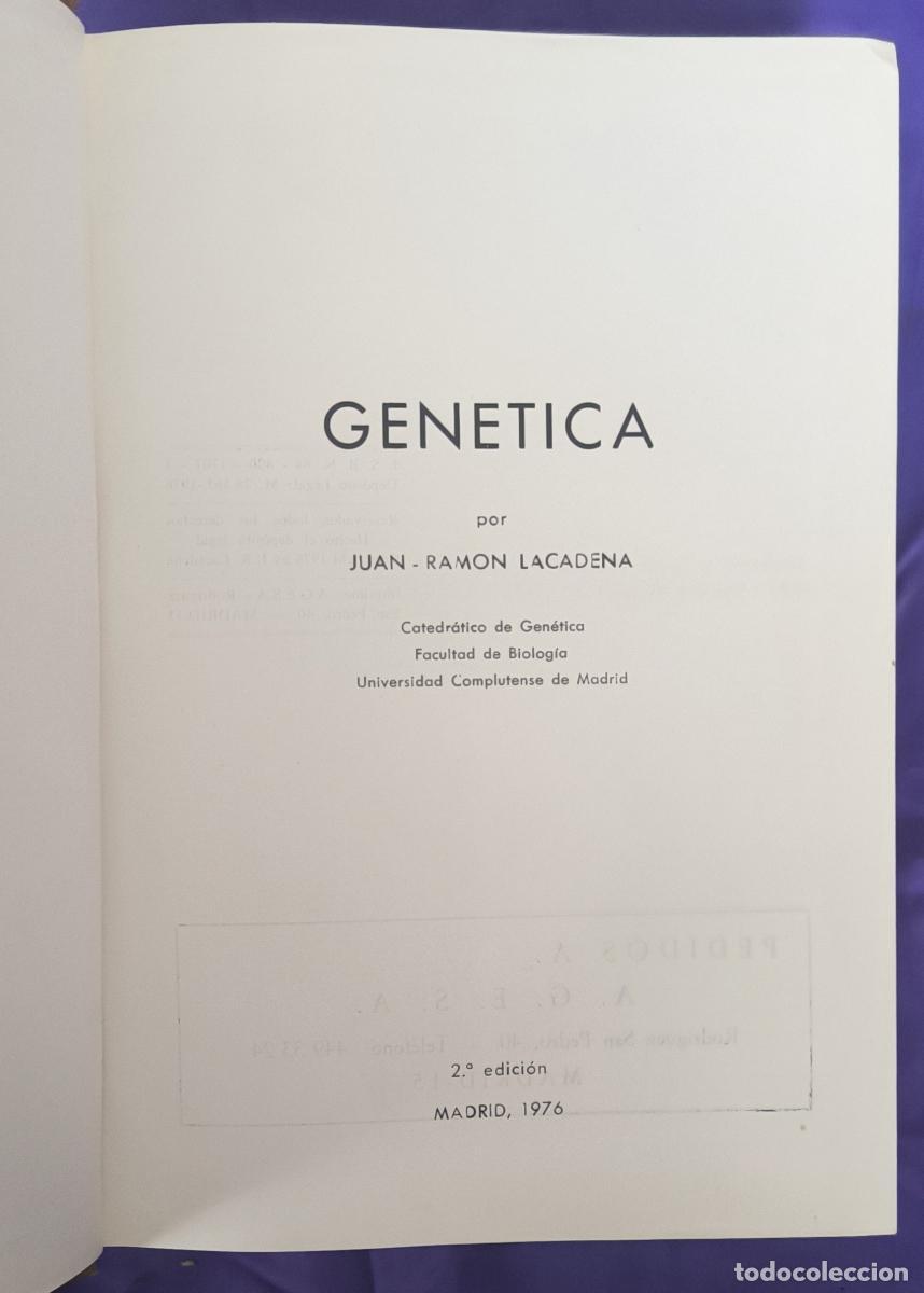 Libros: Gen&eacute;tica - Juan Ram&oacute;n Lacadena Calero - Foto 3
