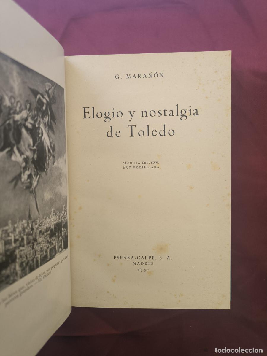 Livros em segunda m&atilde;o: Elogio y nostalgia de Toledo. - Gregorio Mara&ntilde;&oacute;n