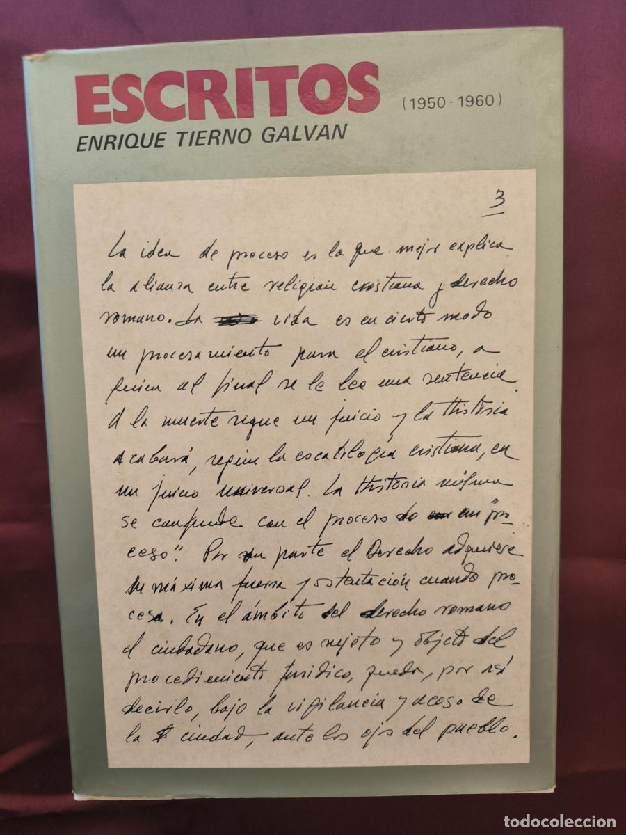 Libri di seconda mano: Escritos, (1950-1960). - Enrique Tierno Galv&aacute;n