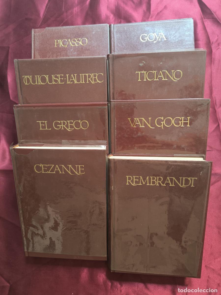 Libros: Genios del Arte (8 tomos) Toulouse-Lautrec, Tiziano (indicado como Ticano), El Greco, Van Gogh, C&eacute;za