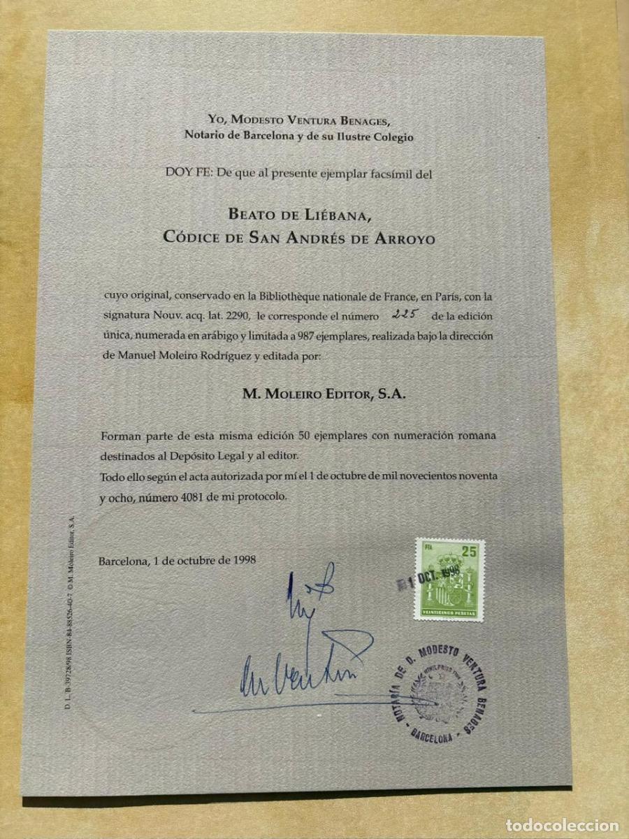 Libros: Beato de Li&eacute;bana C&oacute;dice de San Andr&eacute;s de Arroyo - - Foto 5