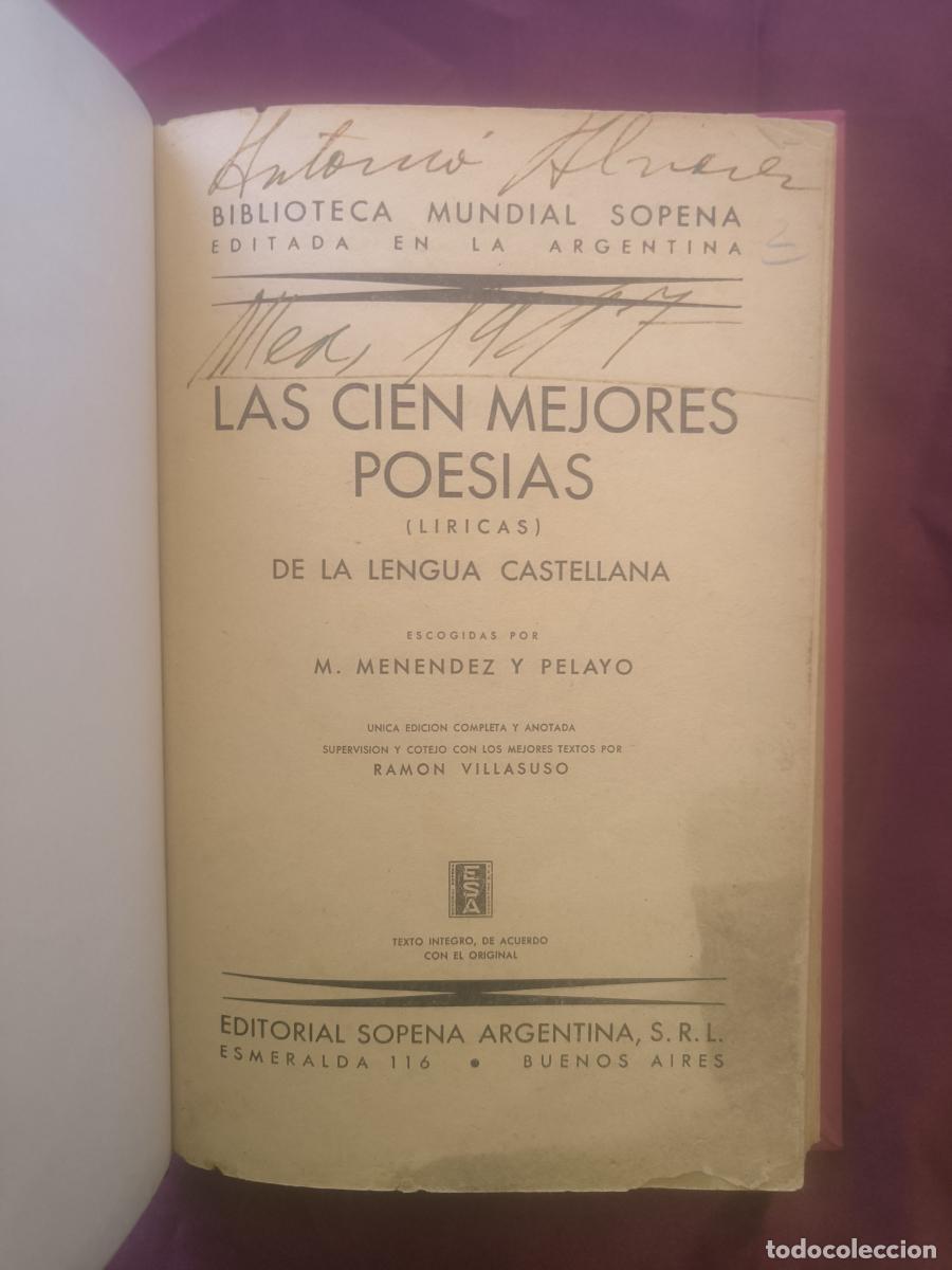 Libros: Las cien mejores poes&iacute;as (l&iacute;ricas) de la lengua castellana - Marcelino Men&eacute;ndez y Pelayo