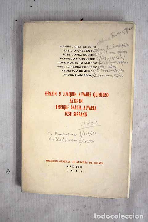 Libri di seconda mano: Seraf&iacute;n y Joaqu&iacute;n &Aacute;lvarez Quintero, Azor&iacute;n, Enrique Garc&iacute;a &Aacute;lvarez, Jos&eacute; Serrano Manuel D&iacute;ez-Crespo
