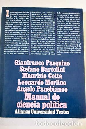 Libros: Manual de ciencia pol&iacute;tica - Pasquino, Gianfranco / Bartolini, Stefano / Cotta, Maurizio / Morlino,