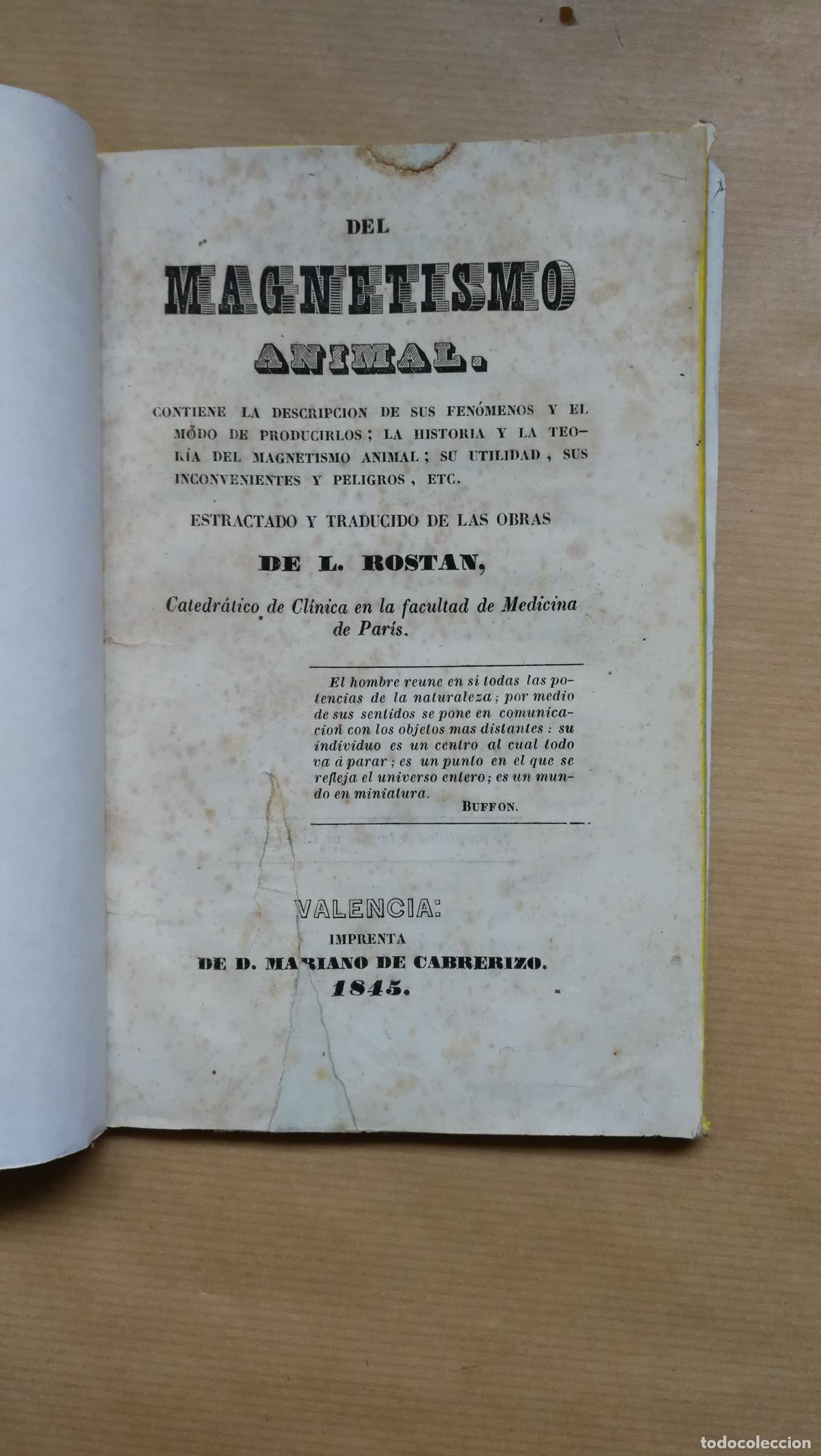 Libros: Del Magnetismo Animal. - &rdquo;Rostan,L.&rdquo;