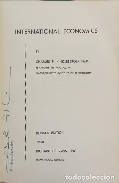 books: KINDLEBERGER. (Charles P.) - INTERNATIONAL ECONOMICS.