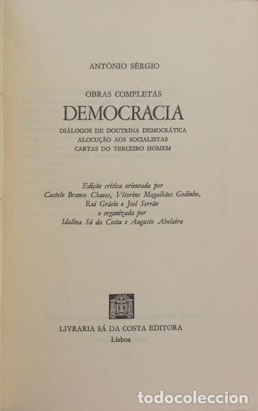 Libros: ANT&Oacute;NIO S&Eacute;RGIO. - DEMOCRACIA. - Foto 2