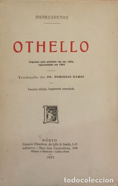 Libros: SHAKSPEARE. (William) - OTHELLO. [3.&ordf; EDI&Ccedil;&Atilde;O] - Foto 1