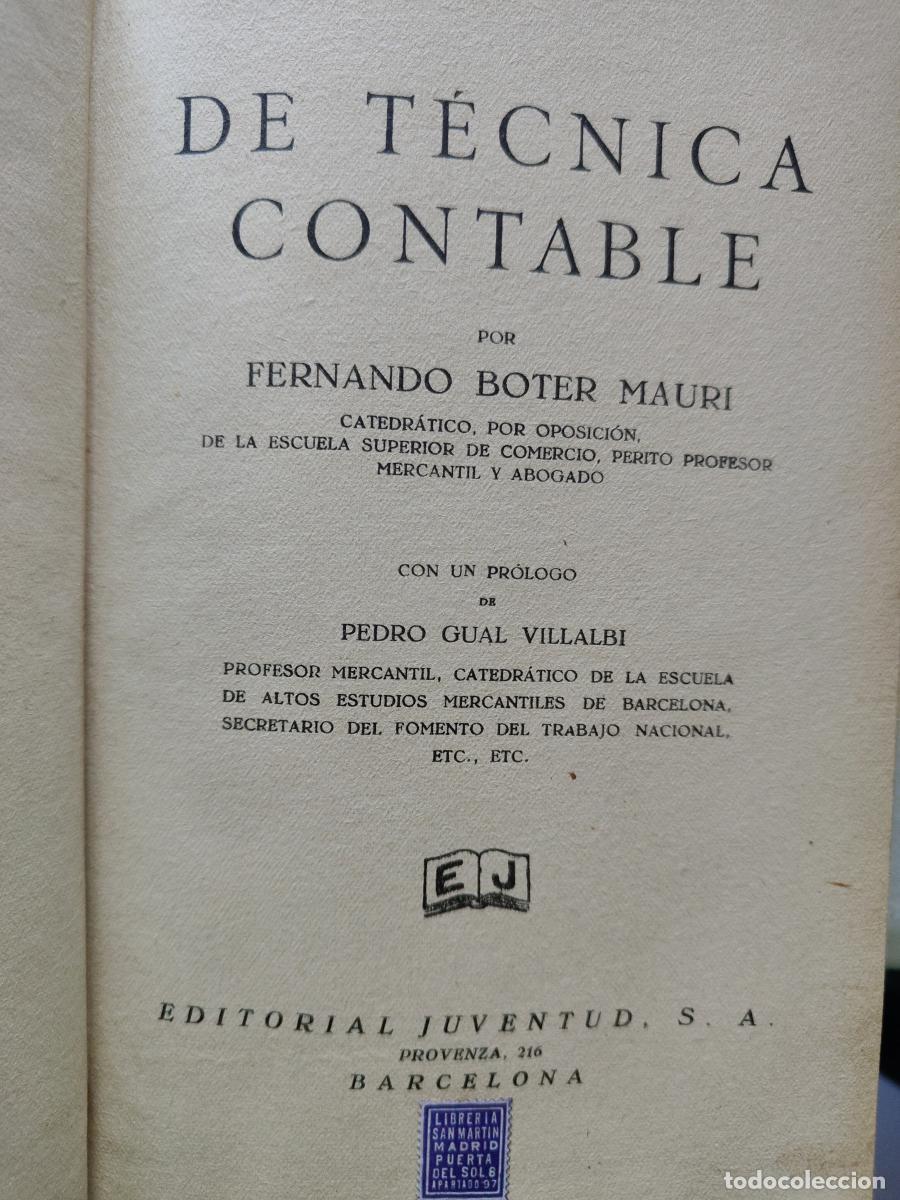 Libros: De t&eacute;cnica contable - fernando Boter Mauri tdk439 - Foto 1