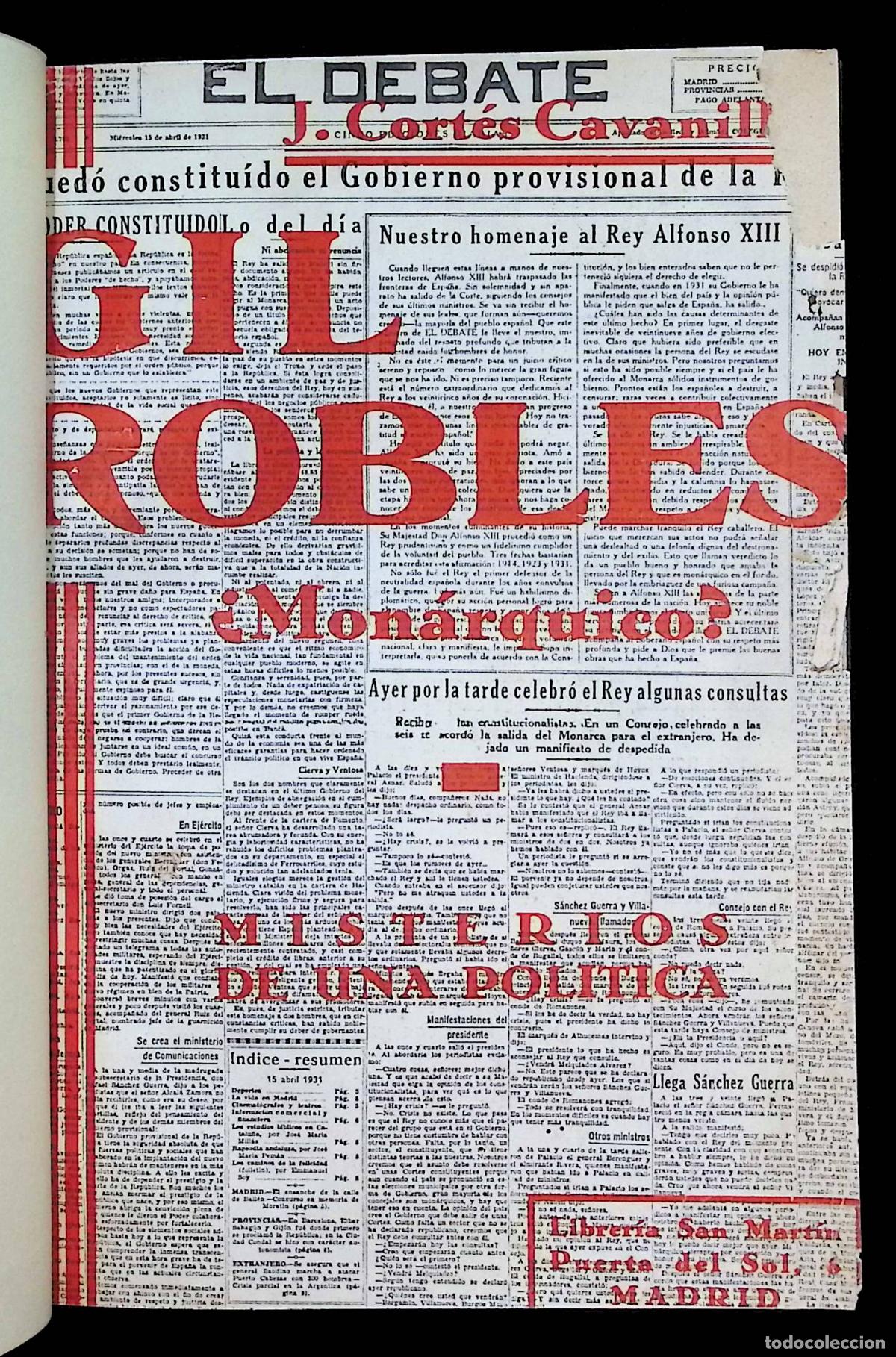Libros: GIL ROBLES &iquest;MON&Aacute;RQUICO? MISTERIOS DE UNA POL&Iacute;TICA. - CORT&Eacute;S CAVANILLAS, Juli&aacute;n.