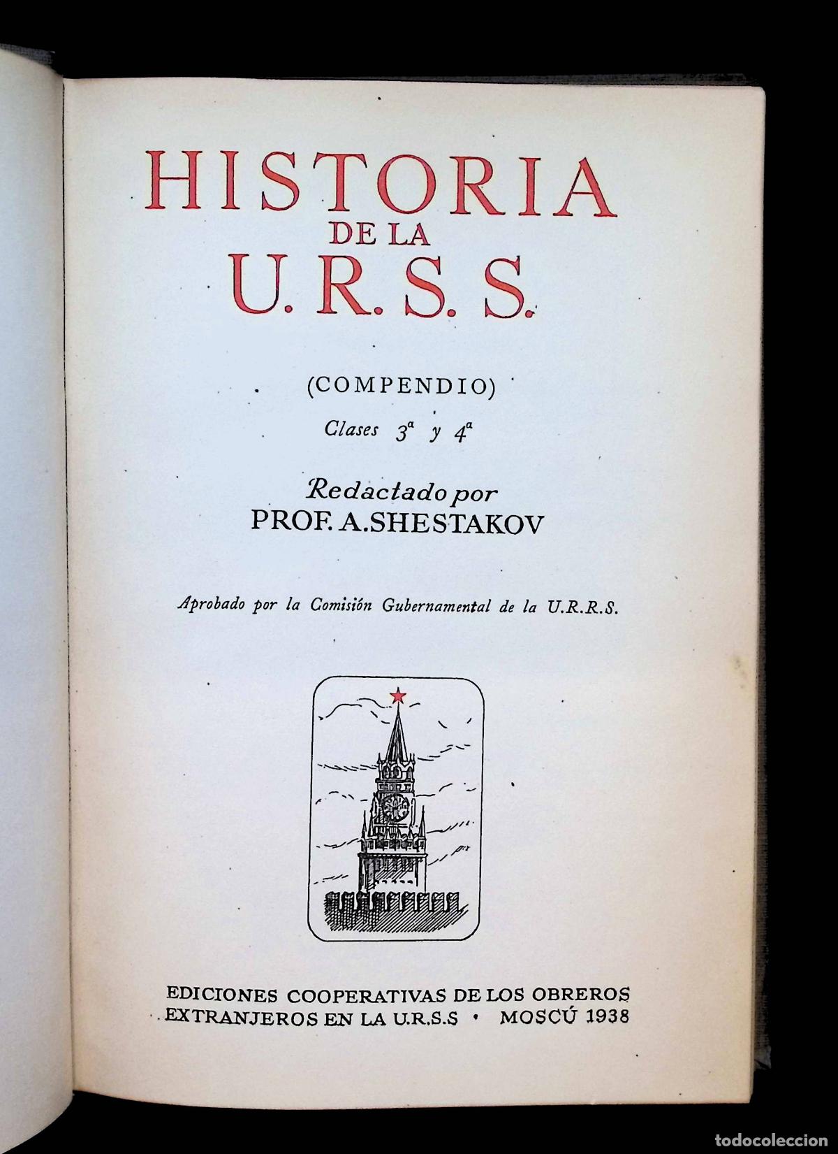 Libros: HISTORIA DE LA U.R.S.S. (Compendio.) - SHESTAKOV, A. - Foto 2