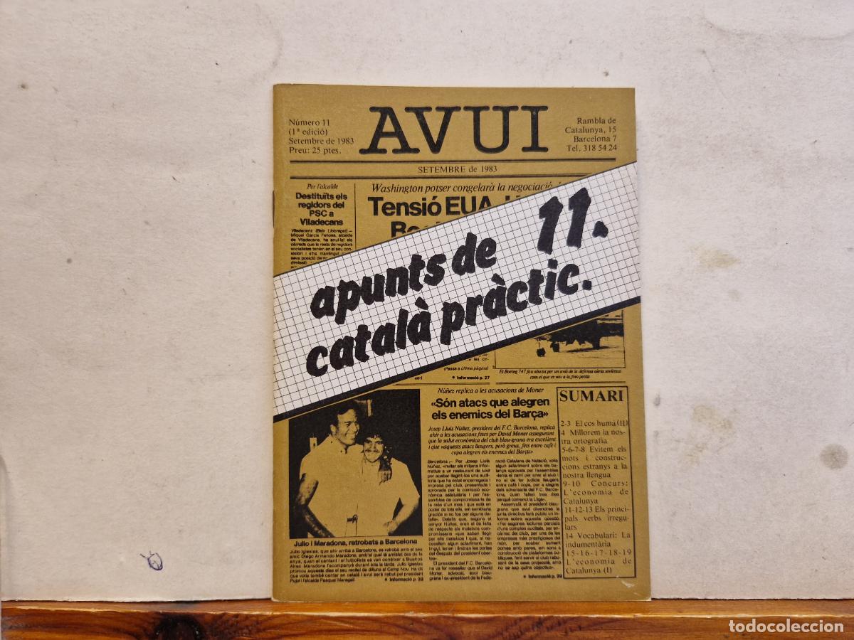 Libros: AVUI. APUNTS DE CATALA PRACTICA 11. SETEMBRE 1983