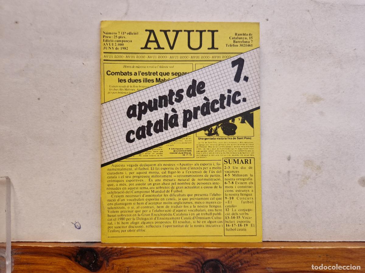 Libros: AVUI. APUNTS DE CATALA PRACTICA 7. JUNY 1982