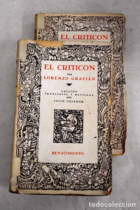 Libros: El critic&oacute;n: Graci&aacute;n, Lorenzo.- Graci&aacute;n, Lorenzo