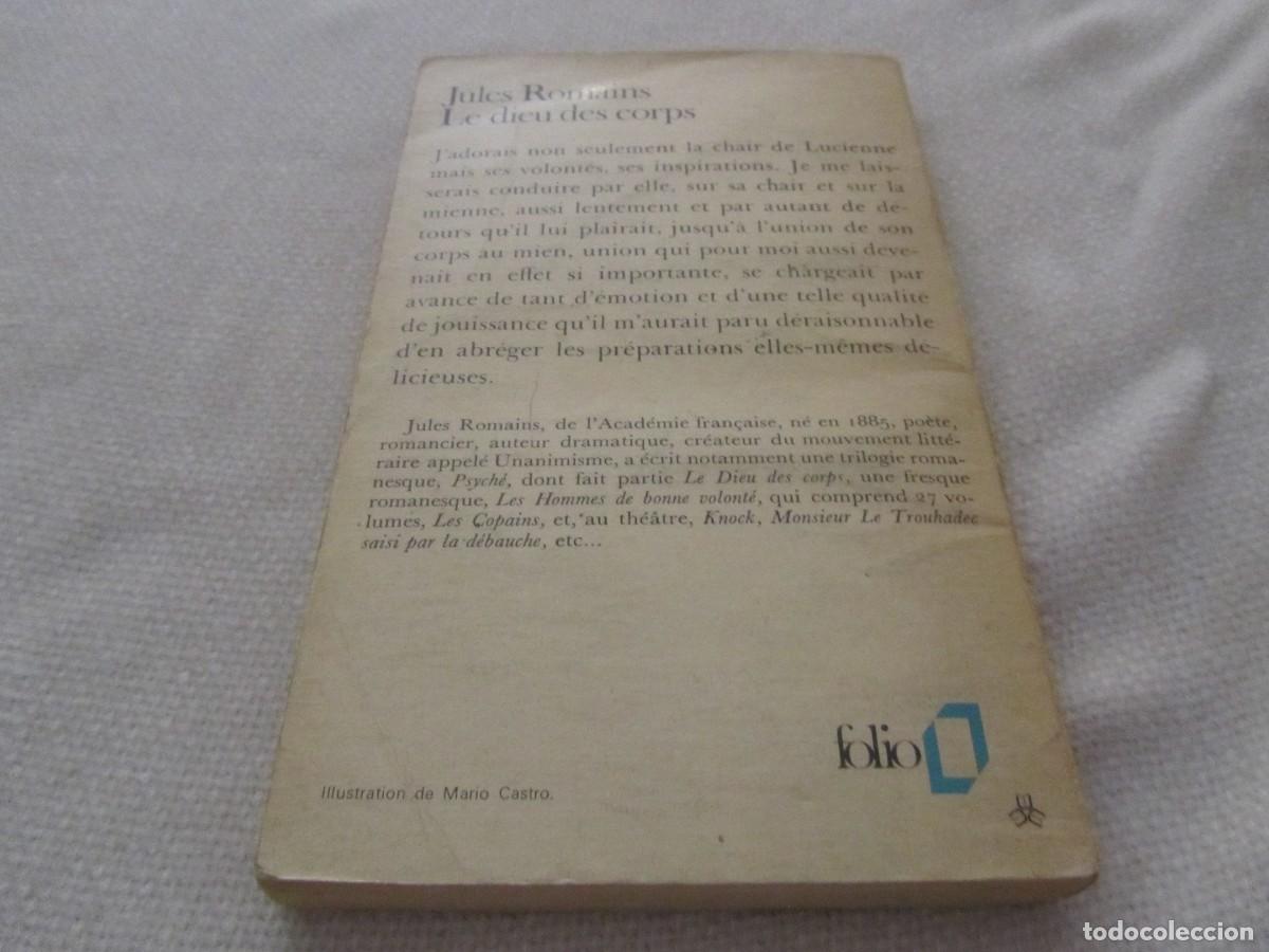 Libros: LE DIEU DES CORPS, LIBRO DE JULES ROMAINS, COLLECTION FOLIO, 1972, EN FRANCES - Foto 2