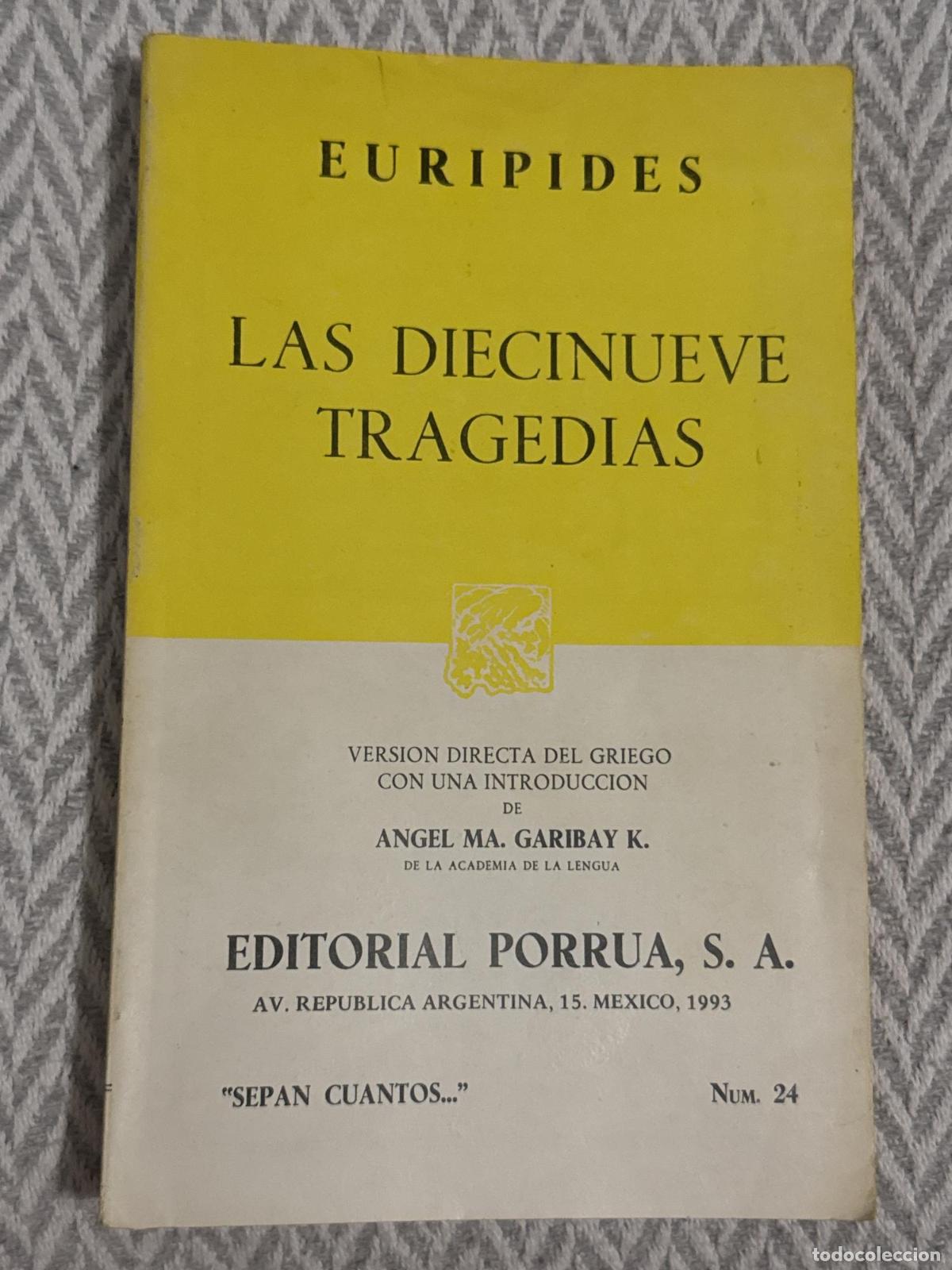 Livros em segunda m&atilde;o: Las diecinueve tragedias - Eur&iacute;pides