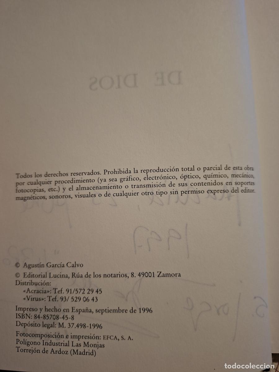 Libros: De Dios. - Garc&iacute;a Calvo, Agust&iacute;n - Foto 3