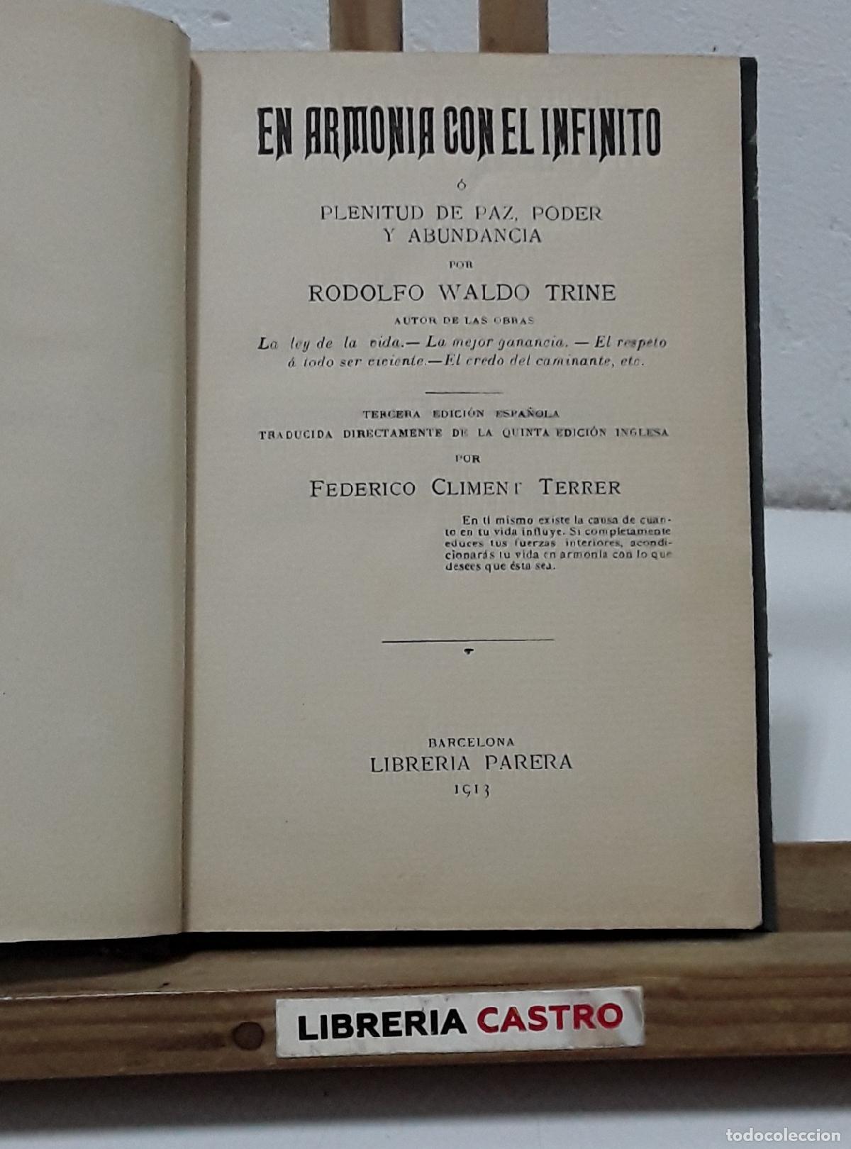Libros: En armon&iacute;a con el infinito &oacute; Plenitud de paz, poder y abundancia - Rodolfo Waldo Trine.