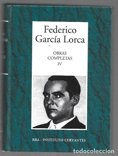 books: OBRAS COMPLETAS IV: CORRESPONDENCIA 1910-1936 - GARCIA LORCA, FEDERICO