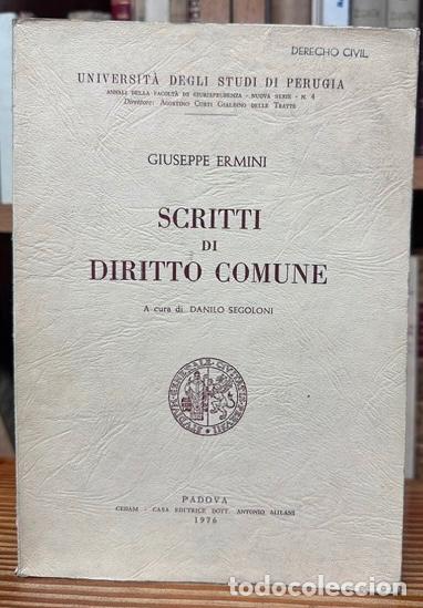 Libros: SCRITTI DI DIRITTO COMUNE. A cura di Danilo Segoloni - ERMINI, Giuseppe
