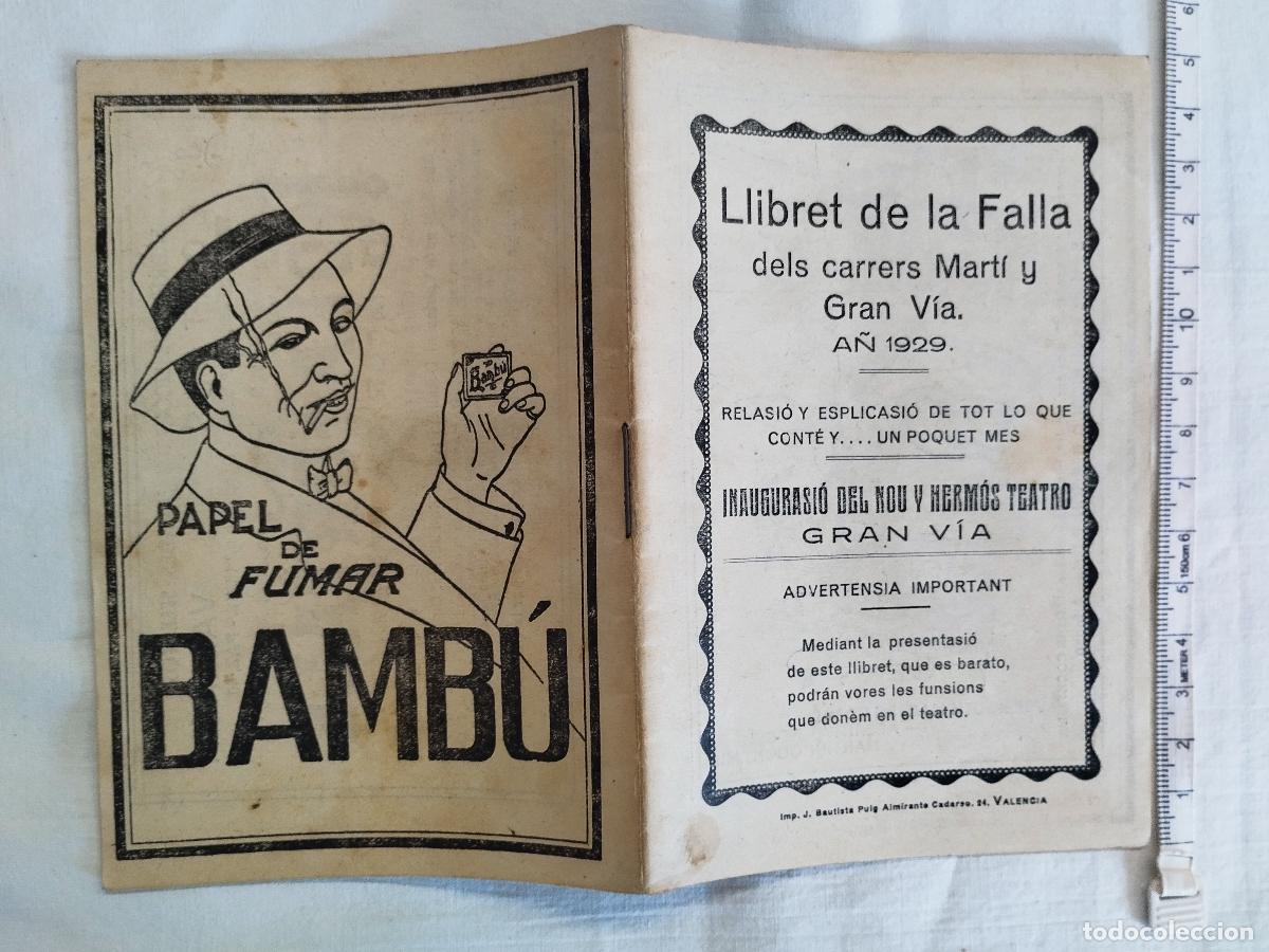 Libros: LLIBRET DE FALLA DELS CARRERS MART&Iacute; Y GRAN V&Iacute;A 1929 - Sin autor