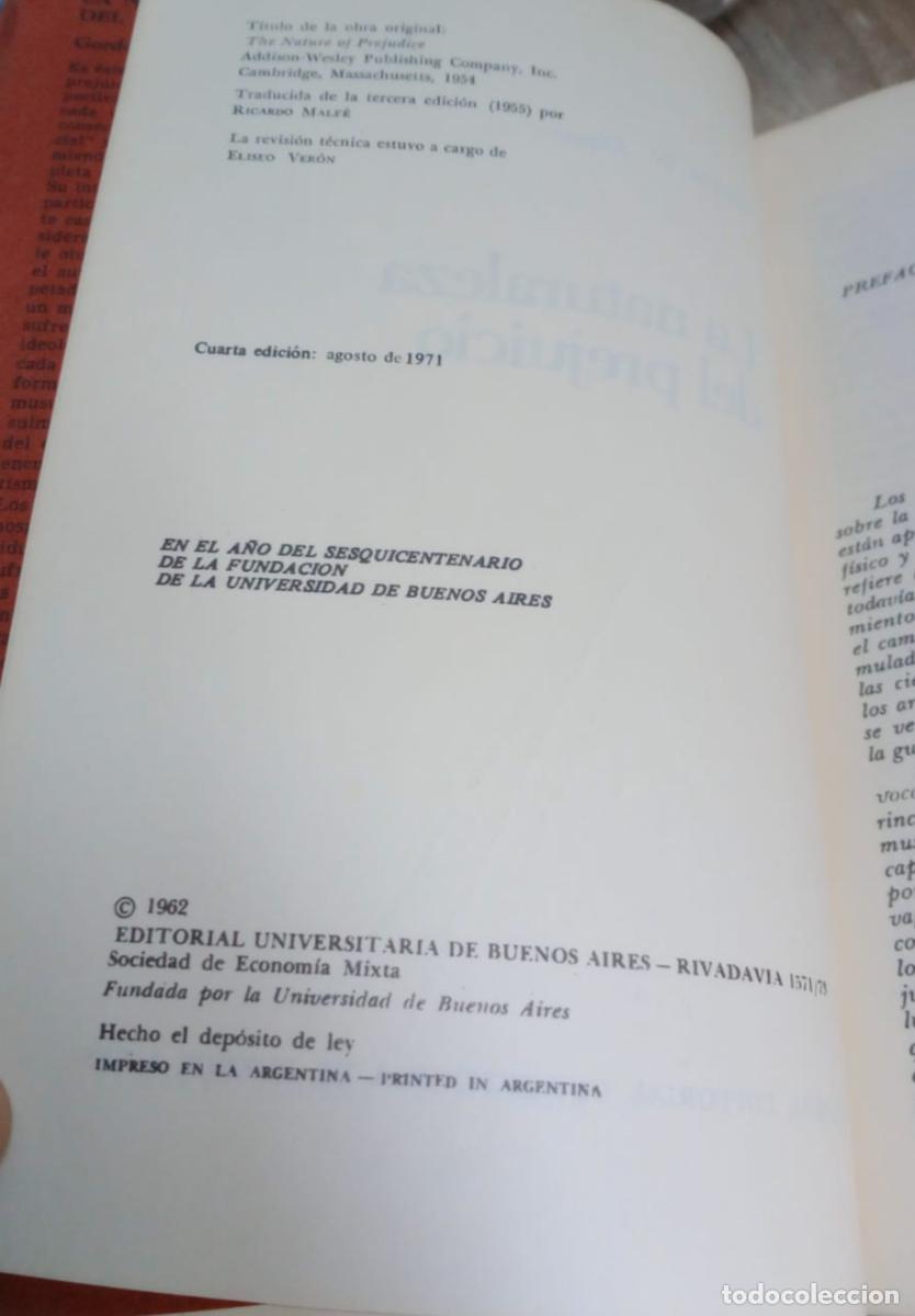 Libri di seconda mano: La Naturaleza del Prejuicio - Gordon W. Allport