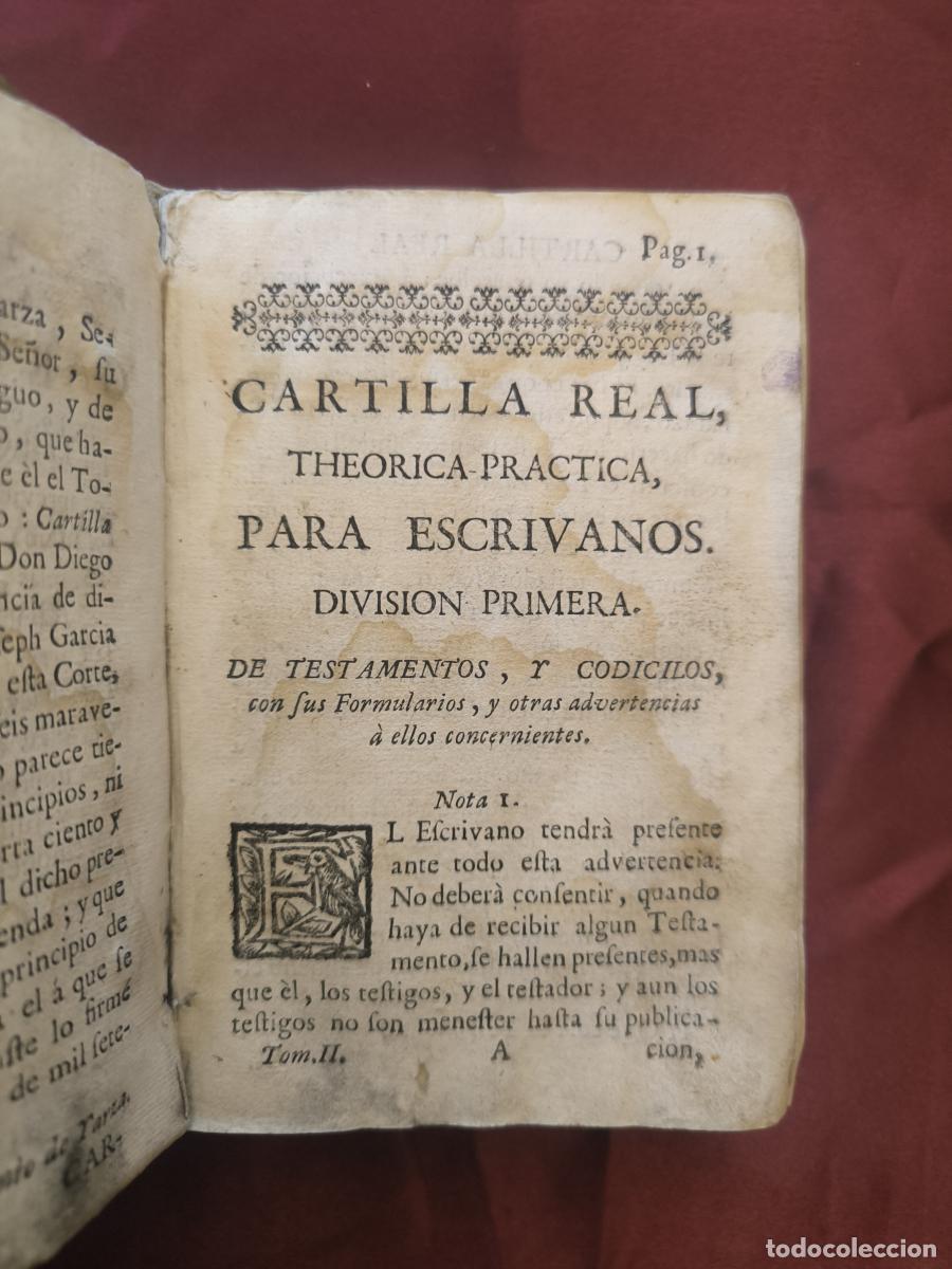 Livres: Cartilla real the&oacute;rico-pr&aacute;ctica para Escribanos divisi&oacute;n primera Tomo 2 -