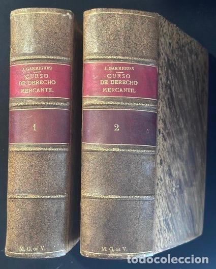 Libros: CURSO DE DERECHO MERCANTIL. Carta-pr&oacute;logo de F. Clemente de Diego - GARRIGUES, Joaqu&iacute;n