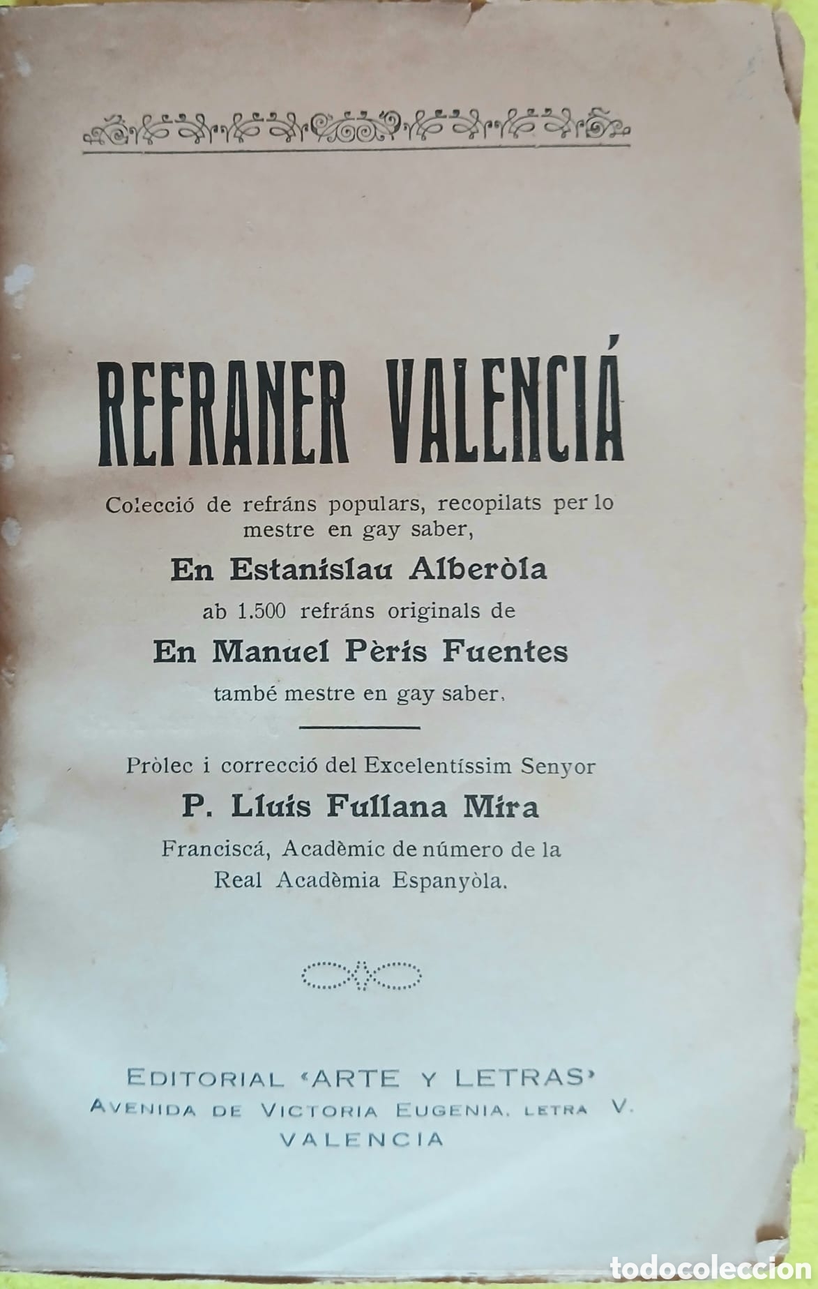 Libros: Refraner Valenci&agrave;, 1928 - Foto 4