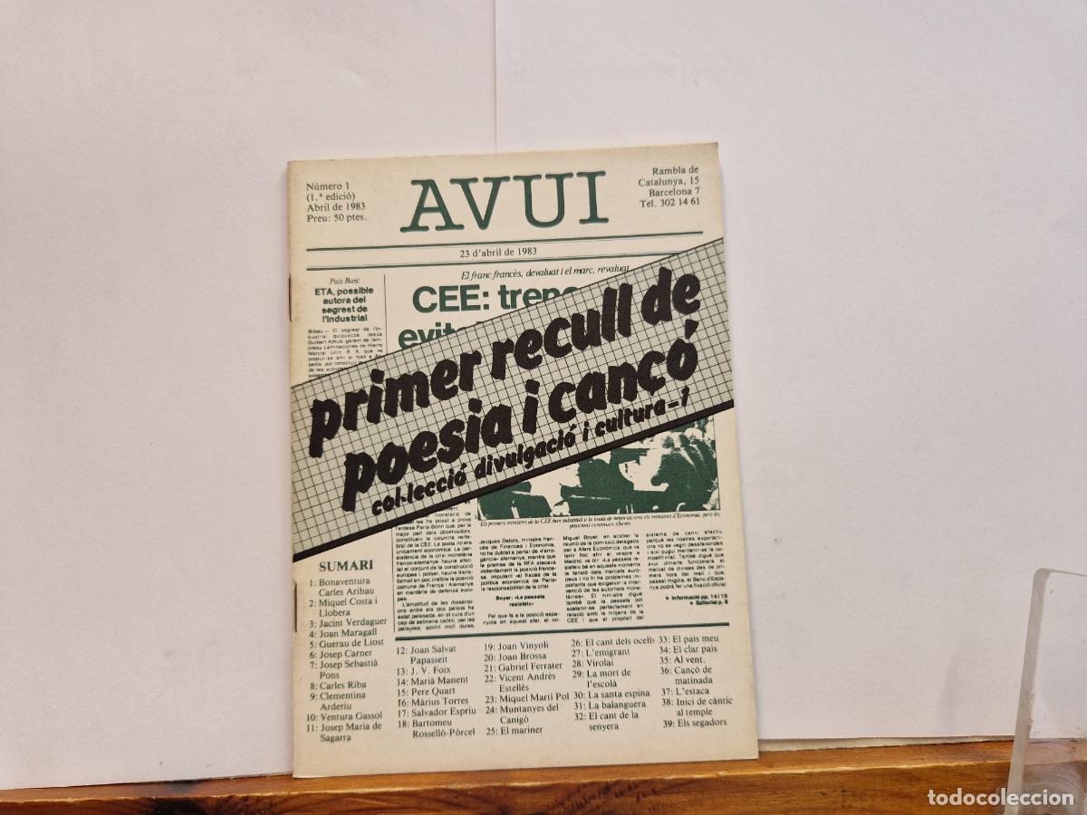 Libros: AVUI. PRIMER RECULL DE POESIA I CAN&Ccedil;O. ABRIL DE 1983