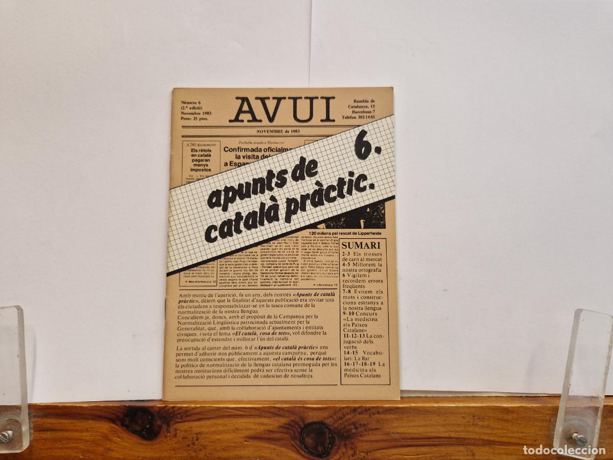 Libros: AVUI. APINTS DE CATALA PRACTICA 6. NOVIEMBRE DE 1983