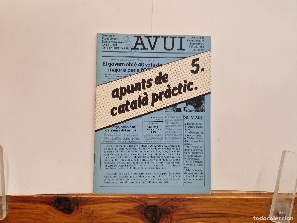 Libros: AVUI. APINTS DE CATALA PRACTICA 5. NOVIEMBRE DE 1981