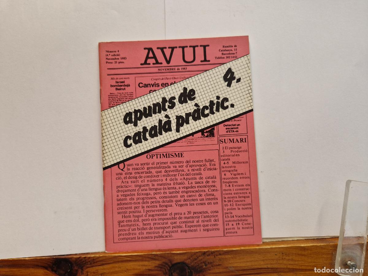 Libros: AVUI. APINTS DE CATALA PRACTICA 4. NOVIEMBRE DE 1983