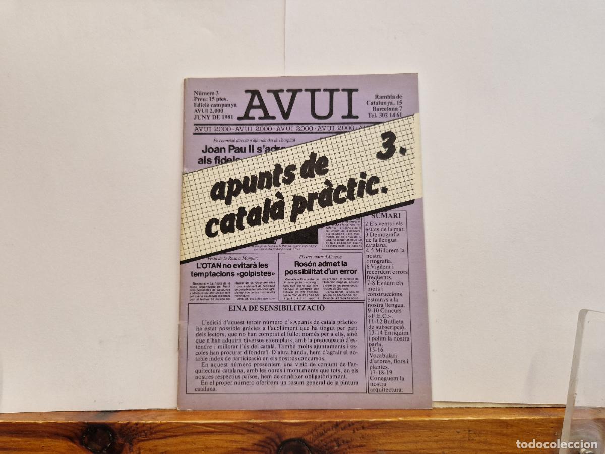 Libros: AVUI. APUNTS DE CATALA PRACTICA. JUNY 1981