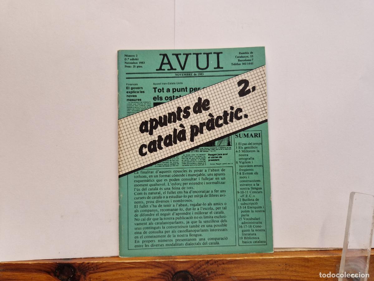 Libros: AVUI. APUNTS DE CATALA PRACTICA 2. NOVIEMBRE 1983