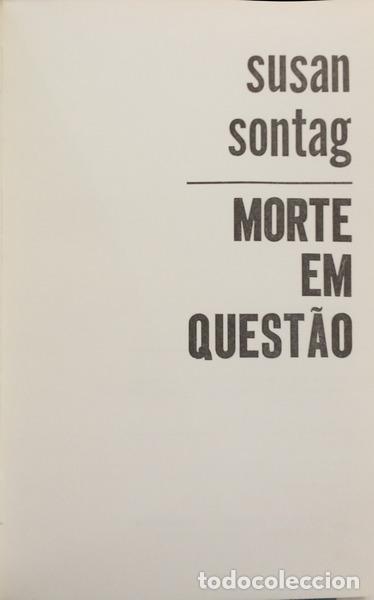Libros: SONTAG. (Susan) - MORTE EM QUEST&Atilde;O. - Foto 1